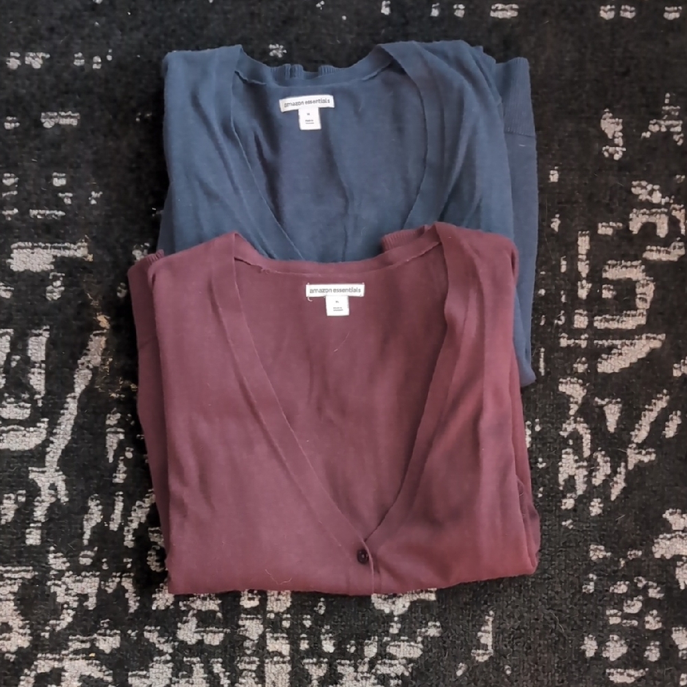 Amazon Essentials Cardigan Set - Navy and Maroon